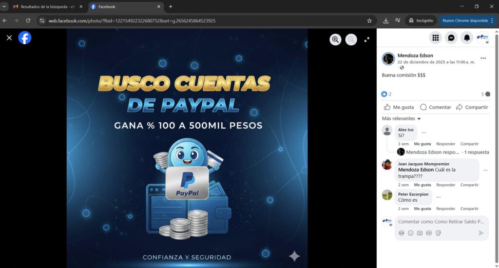 estafa umbral de paypal cuidado